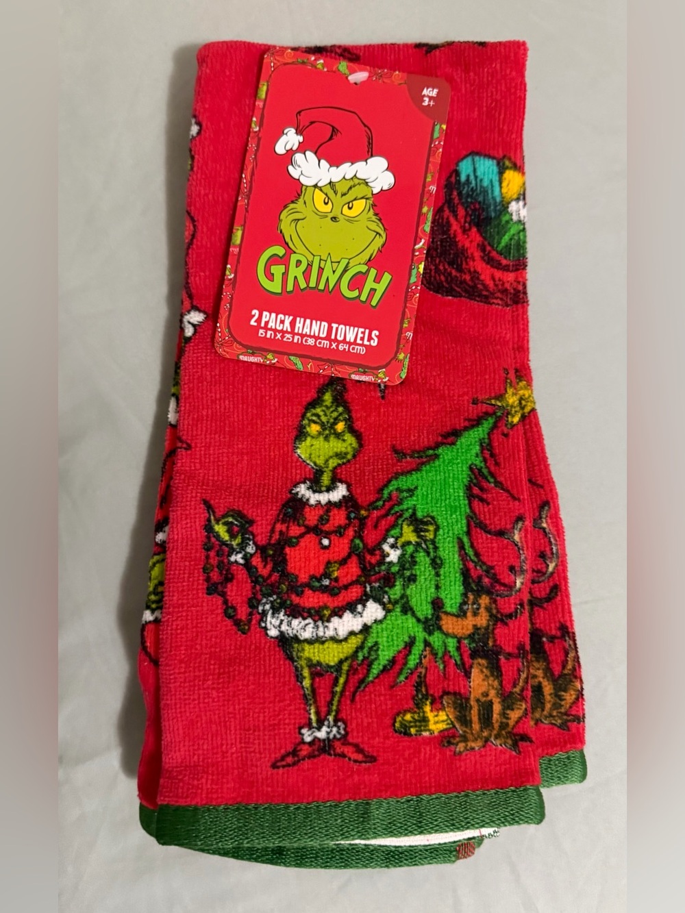 The Grinch Holiday Hand Towels - 2 Pack